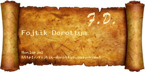 Fojtik Dorottya névjegykártya