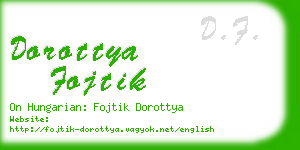 dorottya fojtik business card